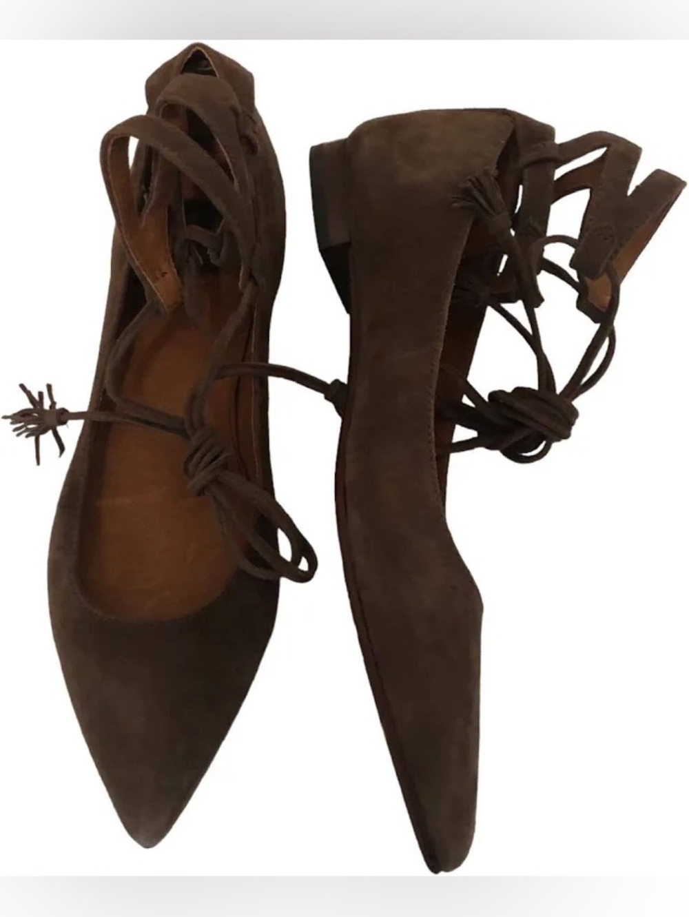 Frye Women's Sienna Ghillie Suede Ballet Flats Sz.9
